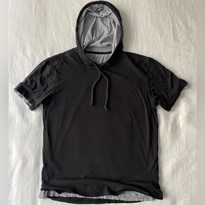 Vince short sleeve double layer hoodie